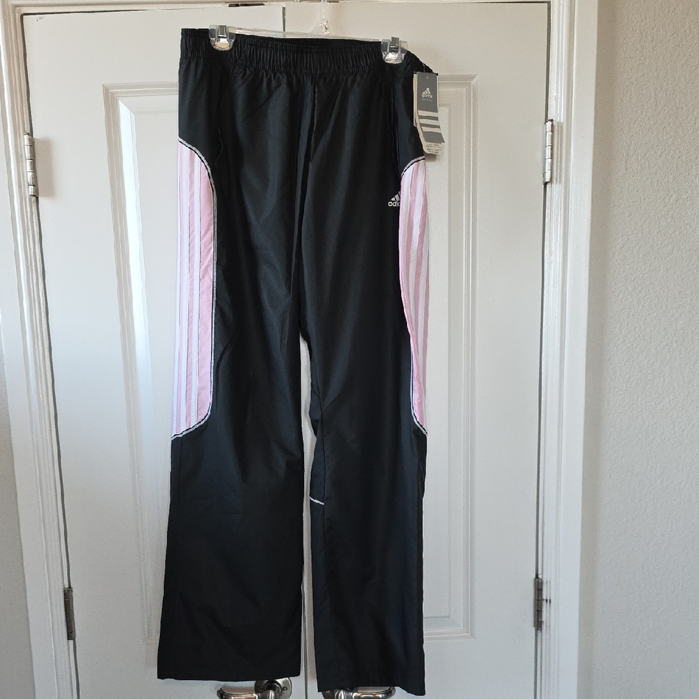 Adidas Women's Black Joggers with Pink Accents